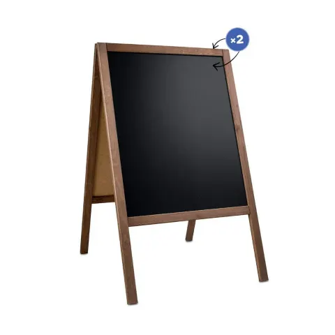 Stopper cu tablă neagră, dublu-față, din lemn, 60 x 100 cm