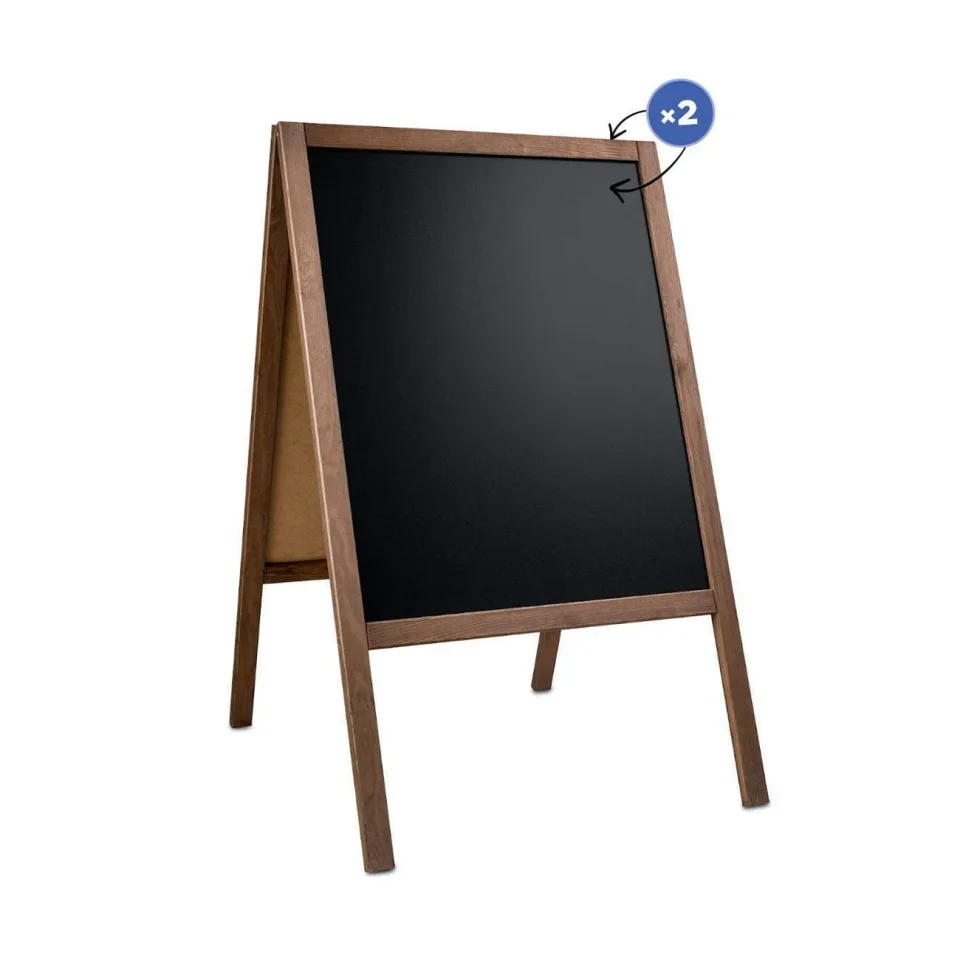 Stopper cu tablă neagră, dublu-față, din lemn, 60 x 100 cm
