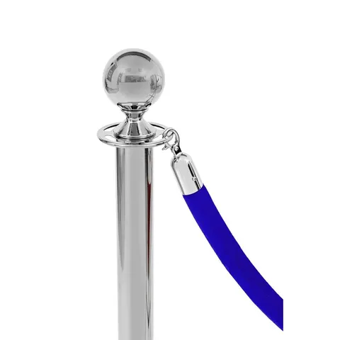 Sfoară cu cârlig Velor, crom, 160 cm, albastru