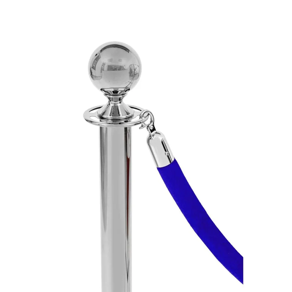 Sfoară cu cârlig Velor, crom, 160 cm, albastru