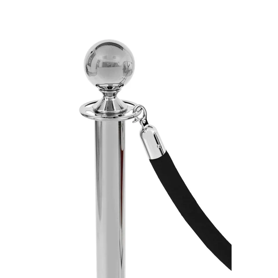Coardă cu cârlig Velor, crom, 160 cm, negru