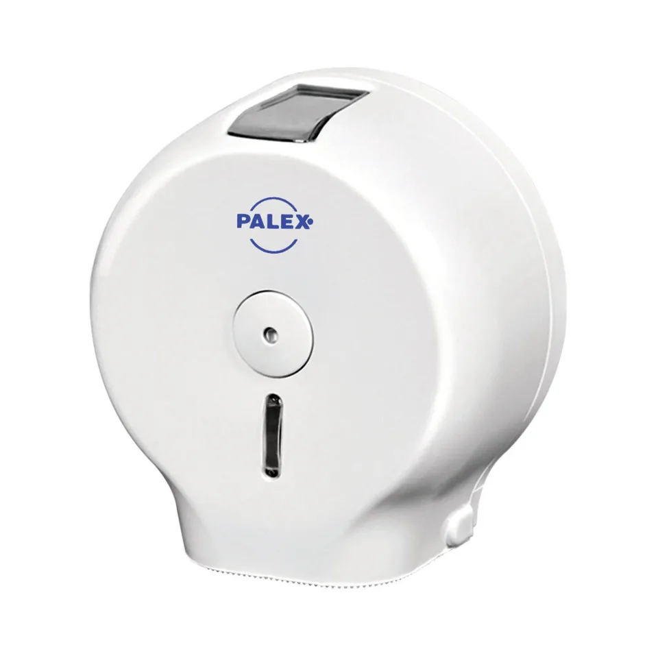Dispenser pentru hârtie igienică Palex Mini Jumbo, alb, ABS, 160 metri