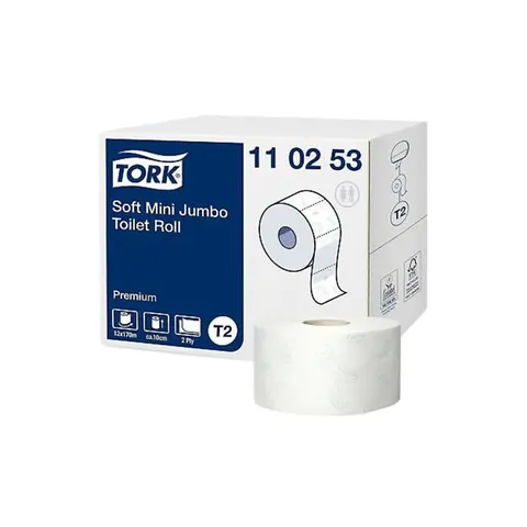 Hârtie igienică Tork Mini Jumbo Premium, două straturi, 170 m, 12 bucăți