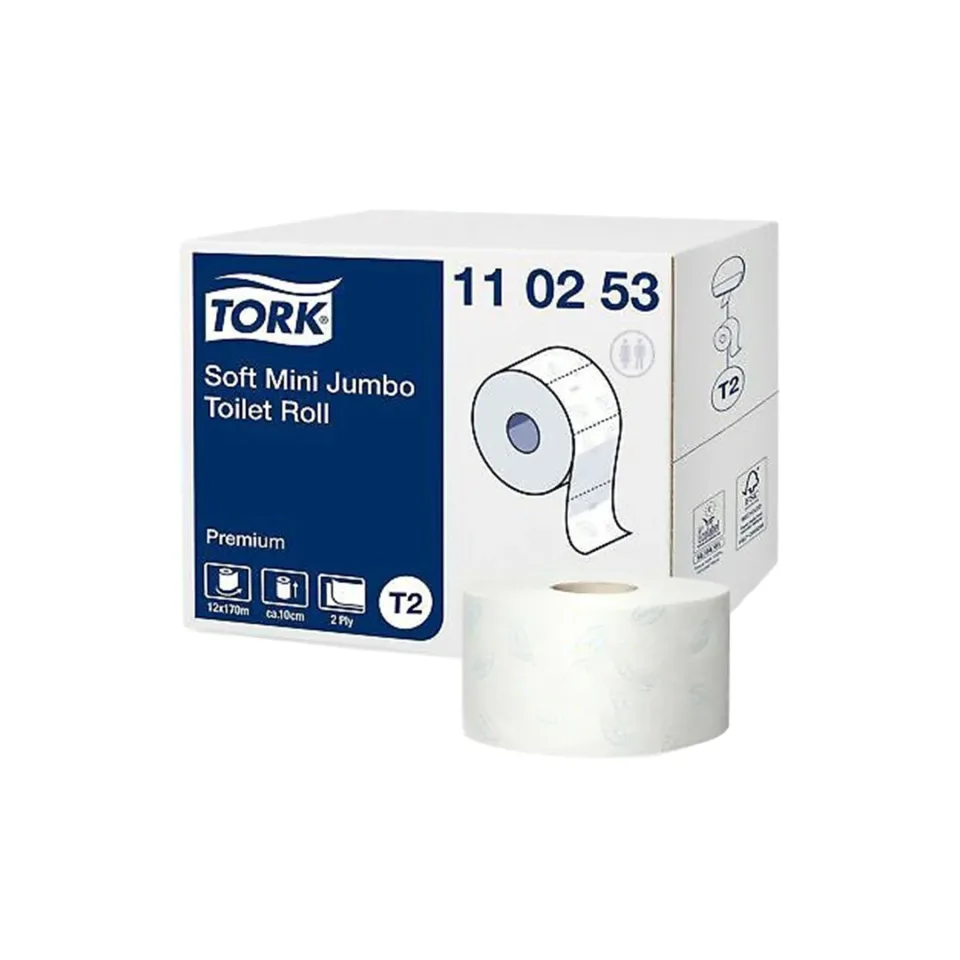 Hârtie igienică Tork Mini Jumbo Premium, două straturi, 170 m, 12 bucăți