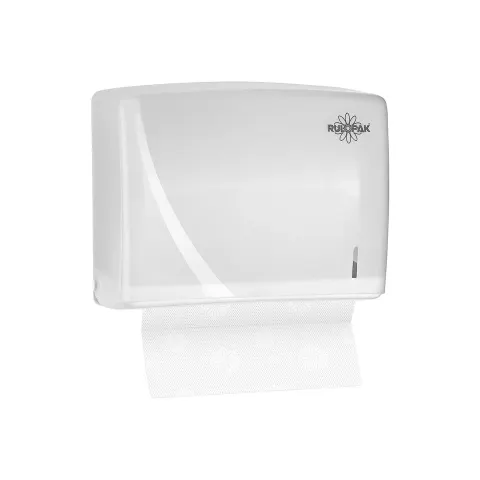 Dispenser pentru prosoape de hârtie Rulopak Elite, alb, pentru 200 prosoape, 28 x 16 x 23 cm
