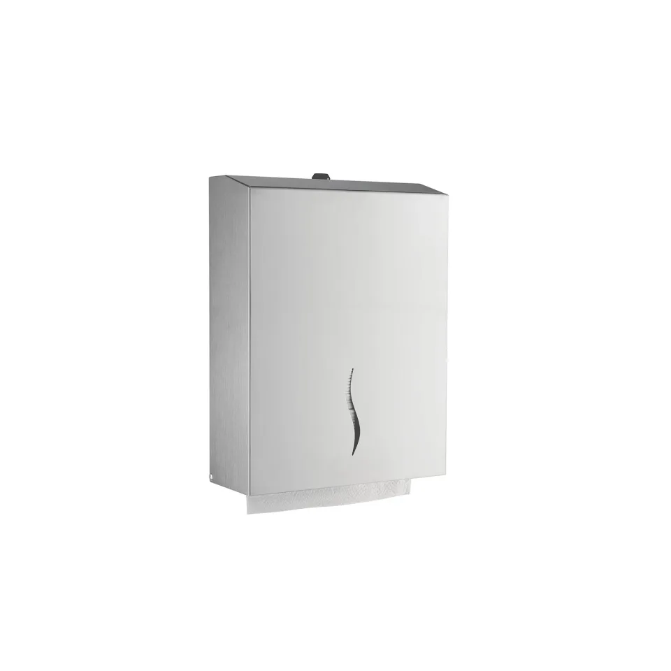 Dispenser pentru prosoape de mâini Dayco, cu pliere V, 27 x 12 x 21 cm, din oțel inoxidabil, pentru 300 prosoape