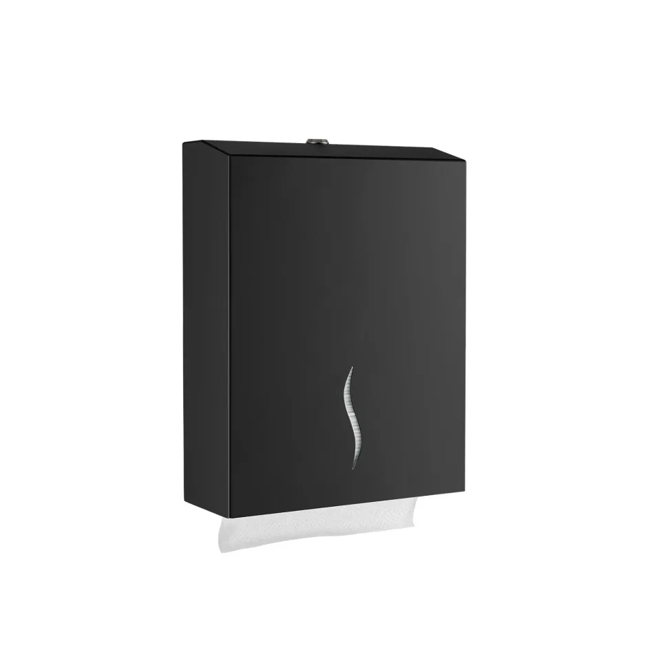 Dispenser pentru prosoape de mâini Dayco, cu V-fold, 27 x 12 x 21 cm, negru, pentru 300 de prosoape
