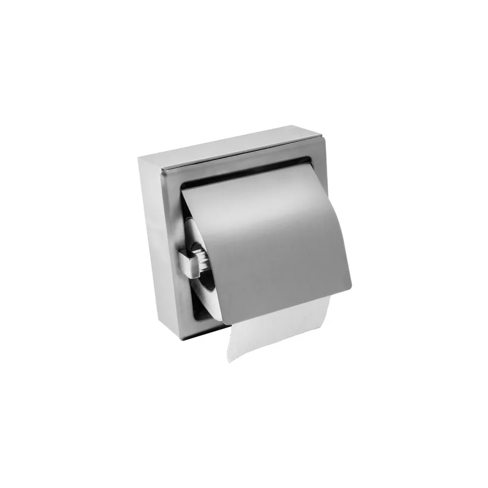 Dispenser pentru hârtie igienică Dayco, montat pe perete, 16 x 6 x 16 cm, oțel inoxidabil