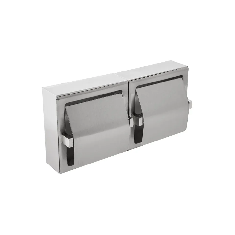 Dispenser pentru hârtie igienică Dayco, montat pe perete, dublu, 32 x 6 x 16 cm