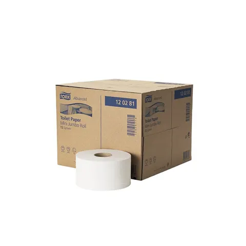 Hârtie igienică Tork T2 Advanced, Mini Jumbo, două straturi, 180 m, 12 bucăți, 900 foi