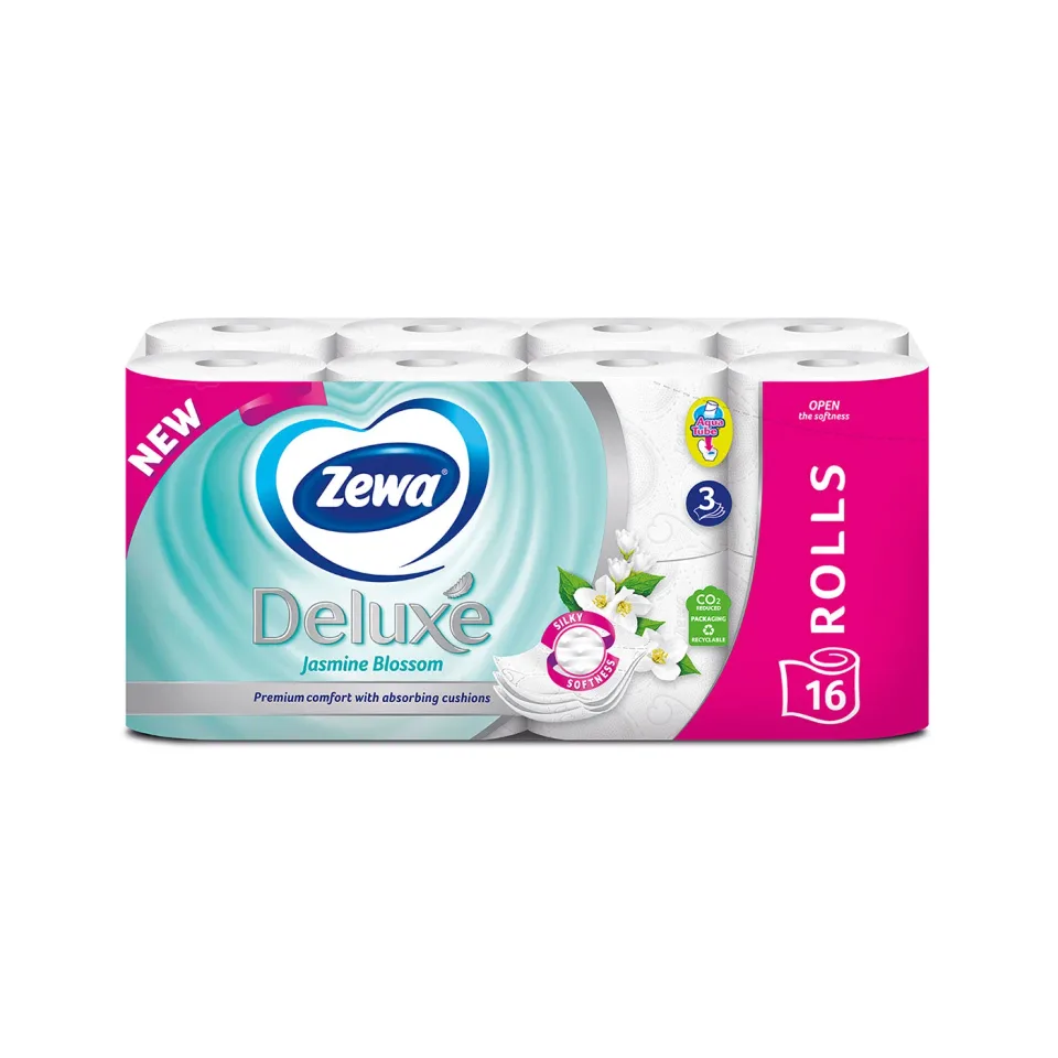 Hârtie igienică Zewa Deluxe, iasomie, trei straturi, 16 bucăți