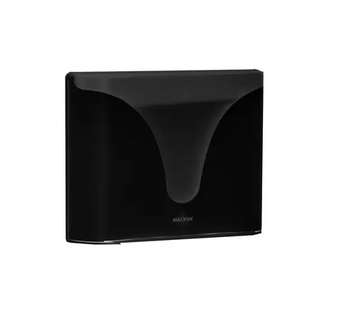 Dispenser pentru prosoape pliate Rulopak Eazy, negru, ABS, pentru 200 prosoape, 22.5 x 22 cm