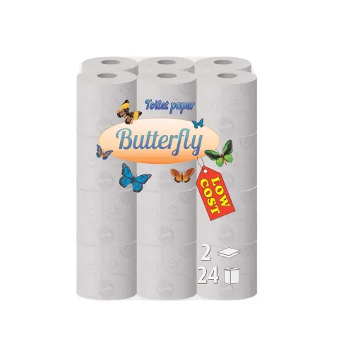 Hârtie igienică Butterfly, 2 straturi, 150 foi, pachet de 24