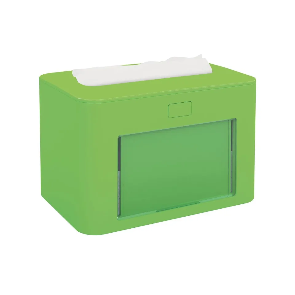 Dispenser pentru șervețele Papernet Premium, pe pachet, lime, 13.3 x 20 x 12.6 cm