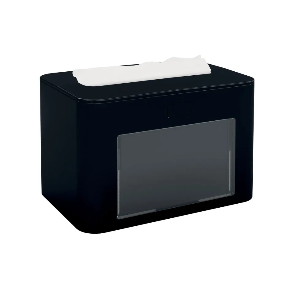 Dispenser pentru șervețele Papernet Premium, pe pachet, negru, 13.3 x 20 x 12.6 cm