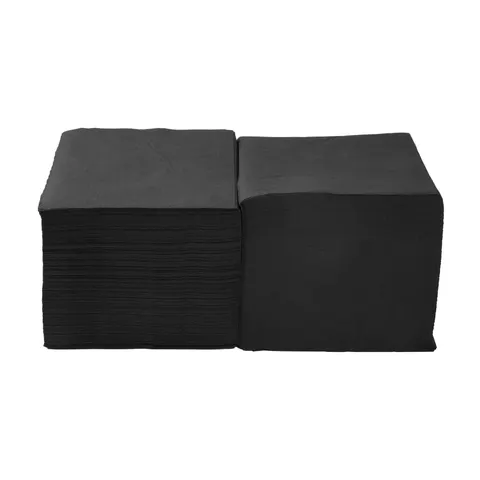Șervețele, celuloză, 2 straturi, pliere 1/4, 33 x 33 cm, negre, 400 buc
