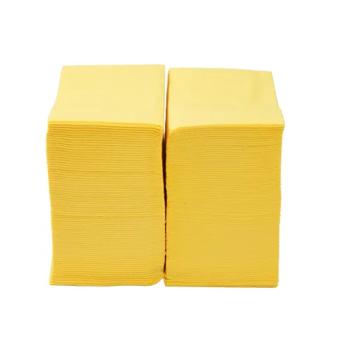 Șervețele, celuloză, cu două straturi, pliate 1/8, 33 x 33 cm, galbene, 150 bucăți