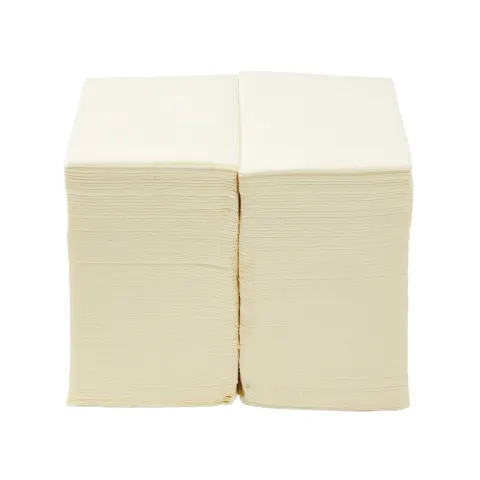 Șervețele, celuloză, duble, pliere 1/8, 33 x 33 cm, culoare șampanie, 150 bucăți