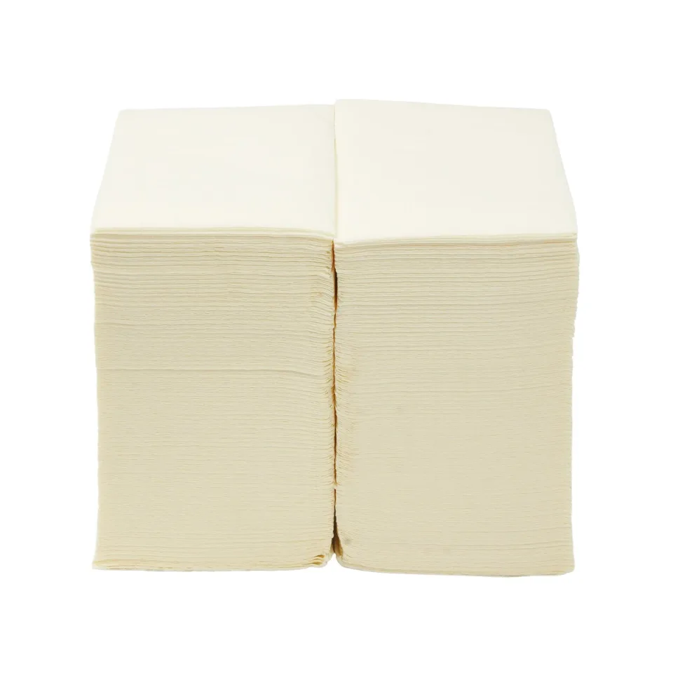 Șervețele, celuloză, duble, pliere 1/8, 33 x 33 cm, culoare șampanie, 150 bucăți