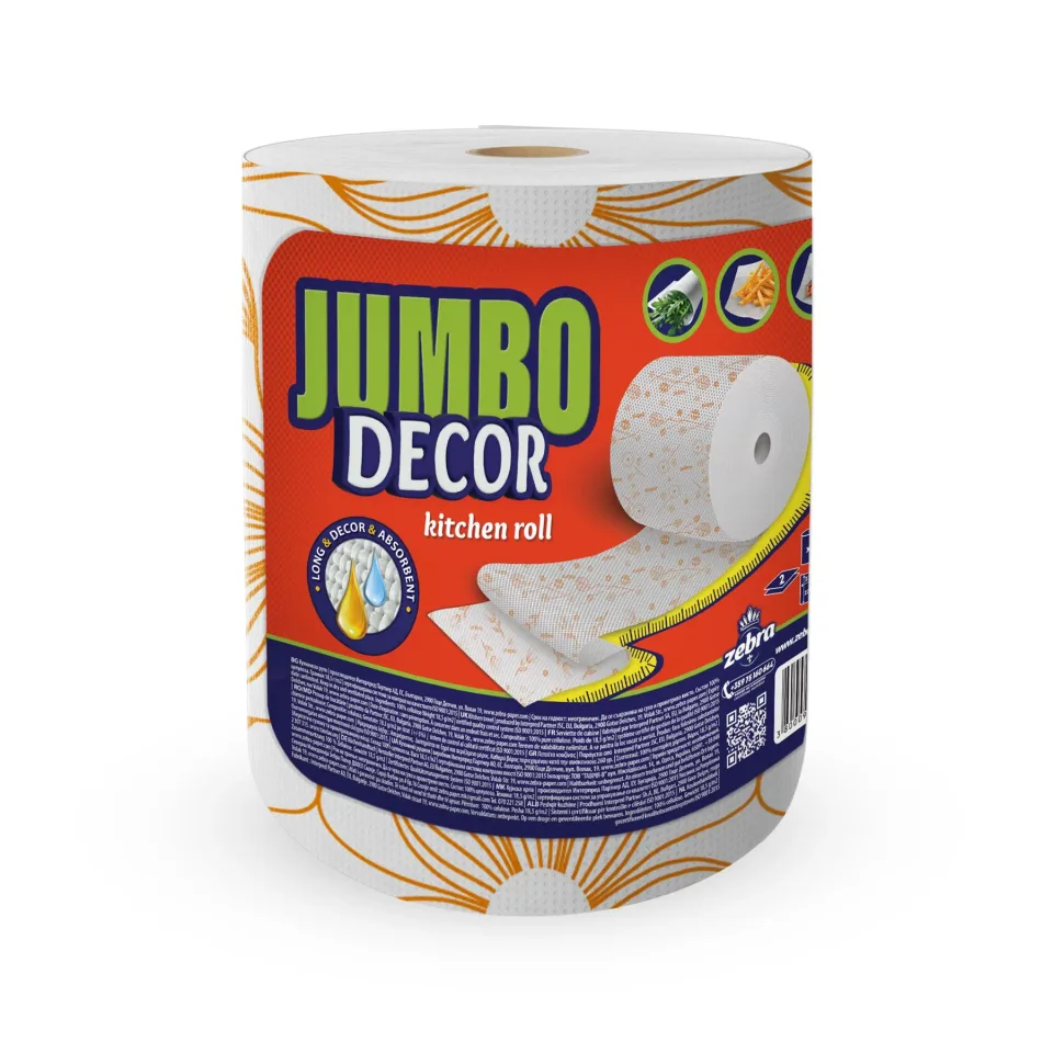 Șervețel de bucătărie Zebra Jumbo Decor, 2 straturi, 150 foi