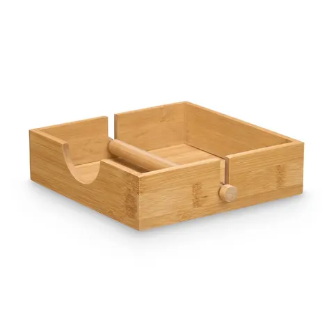 Suport pentru șervețele Kinvara, pătrat, bambus, 18.5 x 18.5 cm