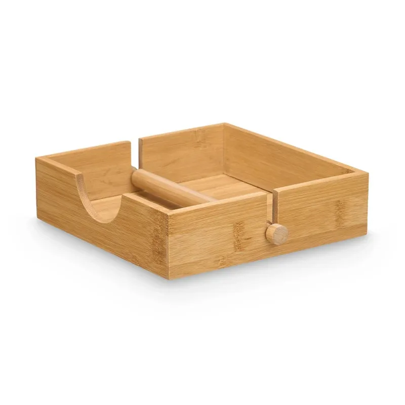 Suport pentru șervețele Kinvara, pătrat, bambus, 18.5 x 18.5 cm