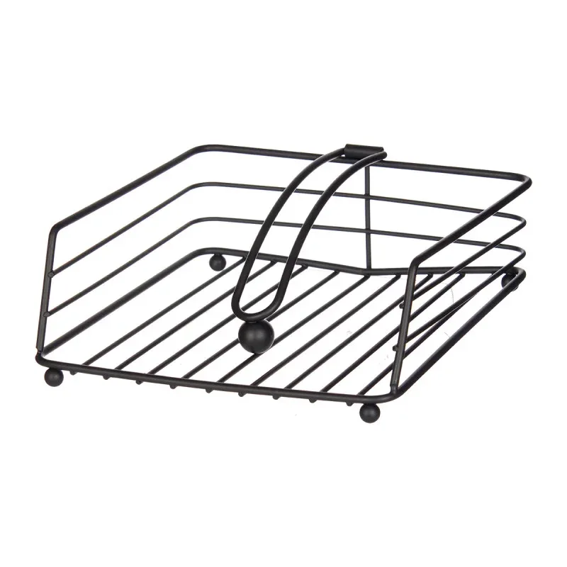 Suport pentru șervețele Kinvara, pătrat, metal, negru