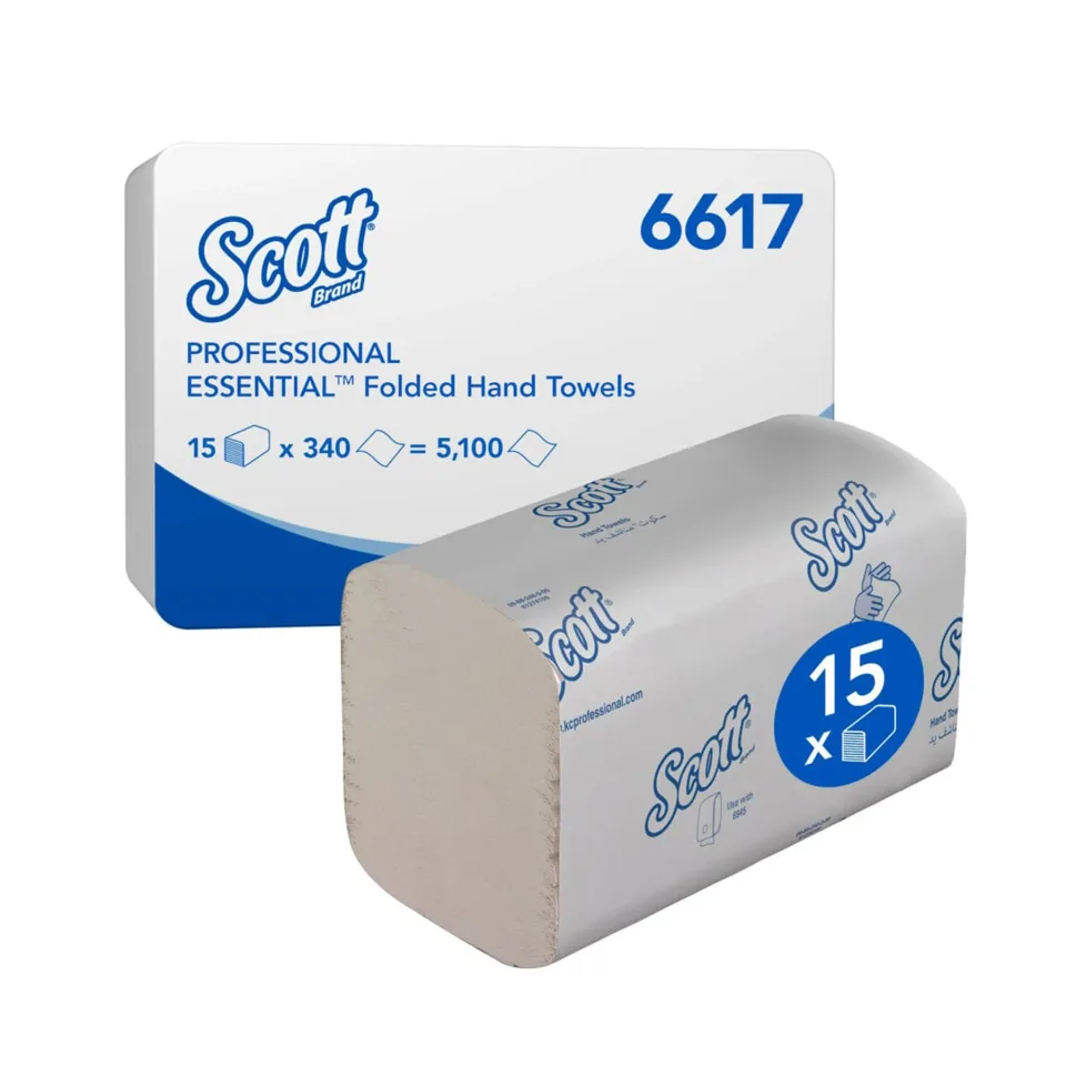 Prosoape de hârtie pentru mâini Kimberly-Clark Scott Essential 6617, 21.2 x 20 cm, 340 scurte, 15 bucăți