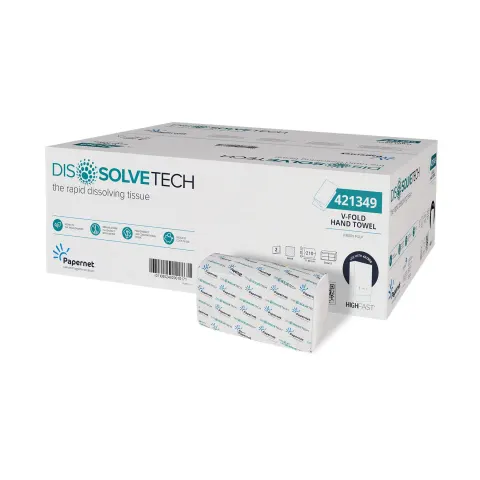 Prosoape pentru mâini Papernet Dissolve, pliere în V, două straturi, 17.6 x 21 cm, 210 buc., 15 buc.