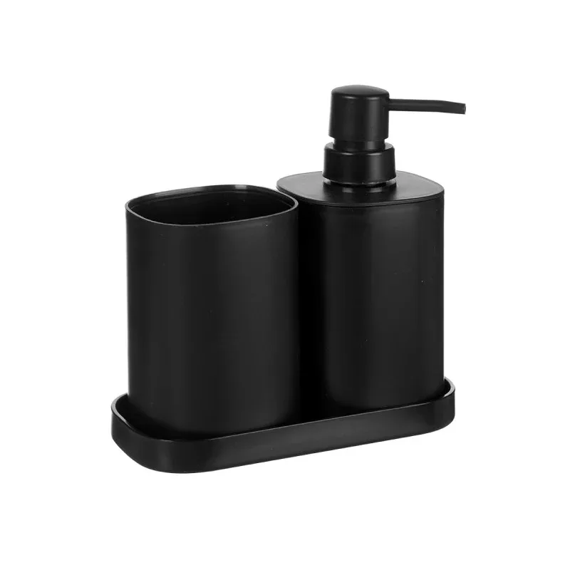 Dispenser pentru săpun spumă pentru mâini Berilo, cu cupă și suport, negru