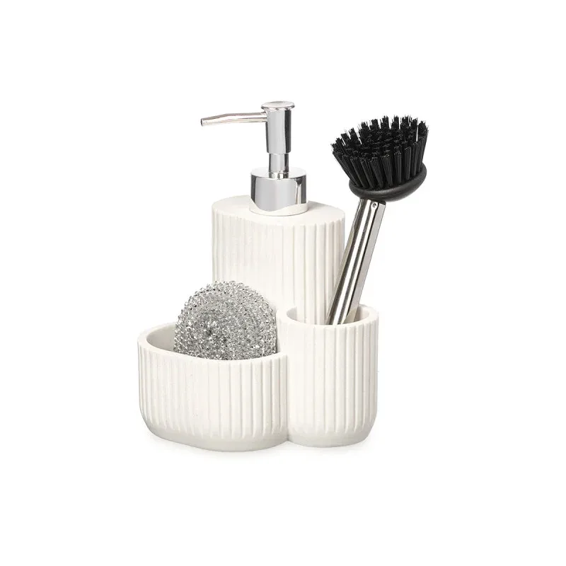 Dispenser Kinvara, cu suport pentru burete și perie, alb