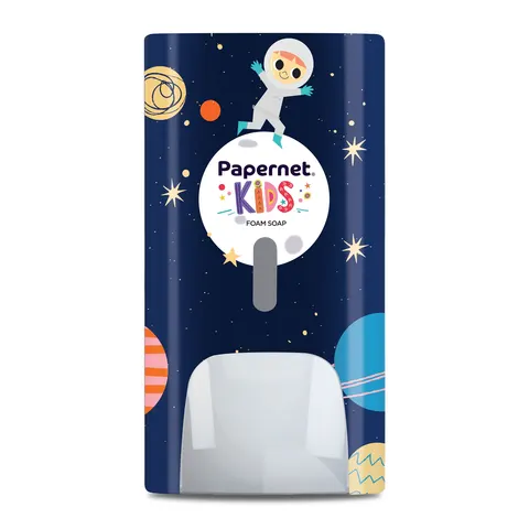 Dozator spumă săpun Papernet Kids Space, 11.6 x 13.9 x 22 cm