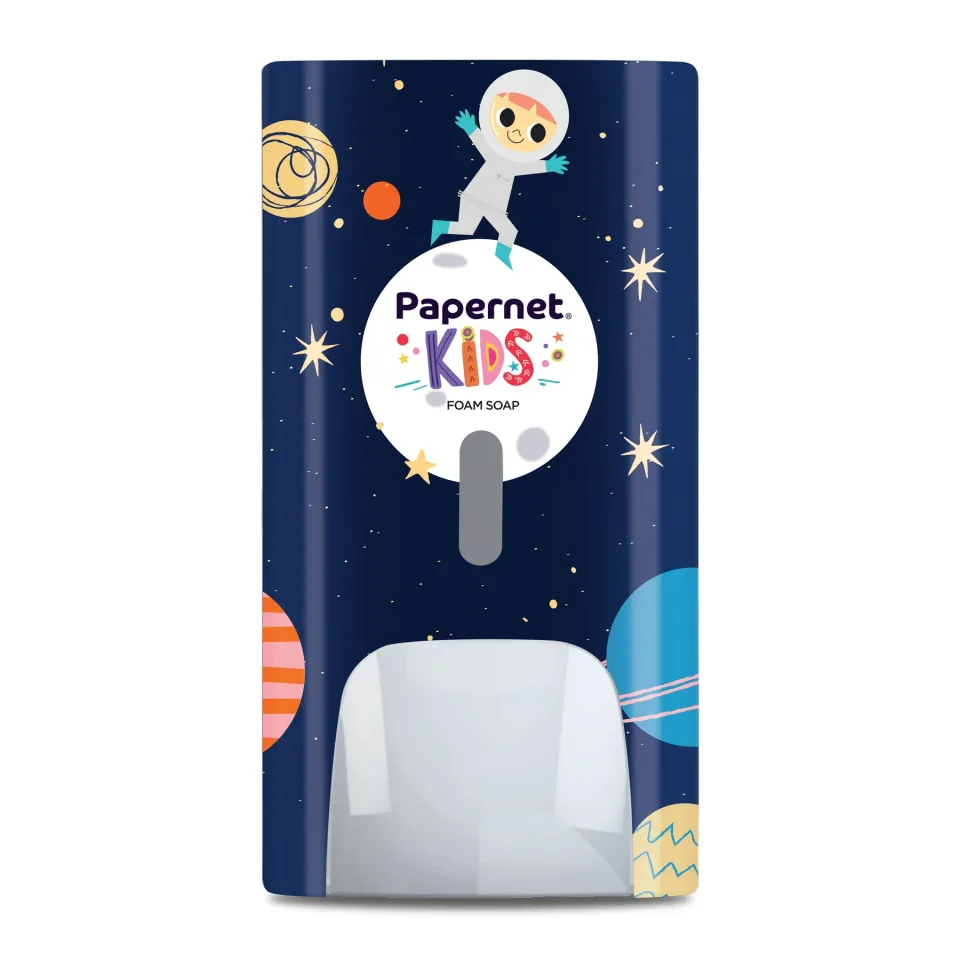 Dozator spumă săpun Papernet Kids Space, 11.6 x 13.9 x 22 cm