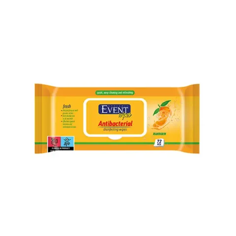 Șervețele umede Tangerine Event, antibacteriene, 72 bucăți