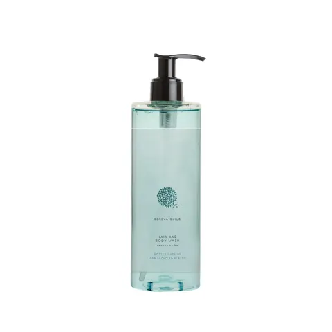 Gel de duș pentru păr GFL Cosmetics și corp Geneva, cu pompă, sigilat, 380 ml, 6 x 20 cm