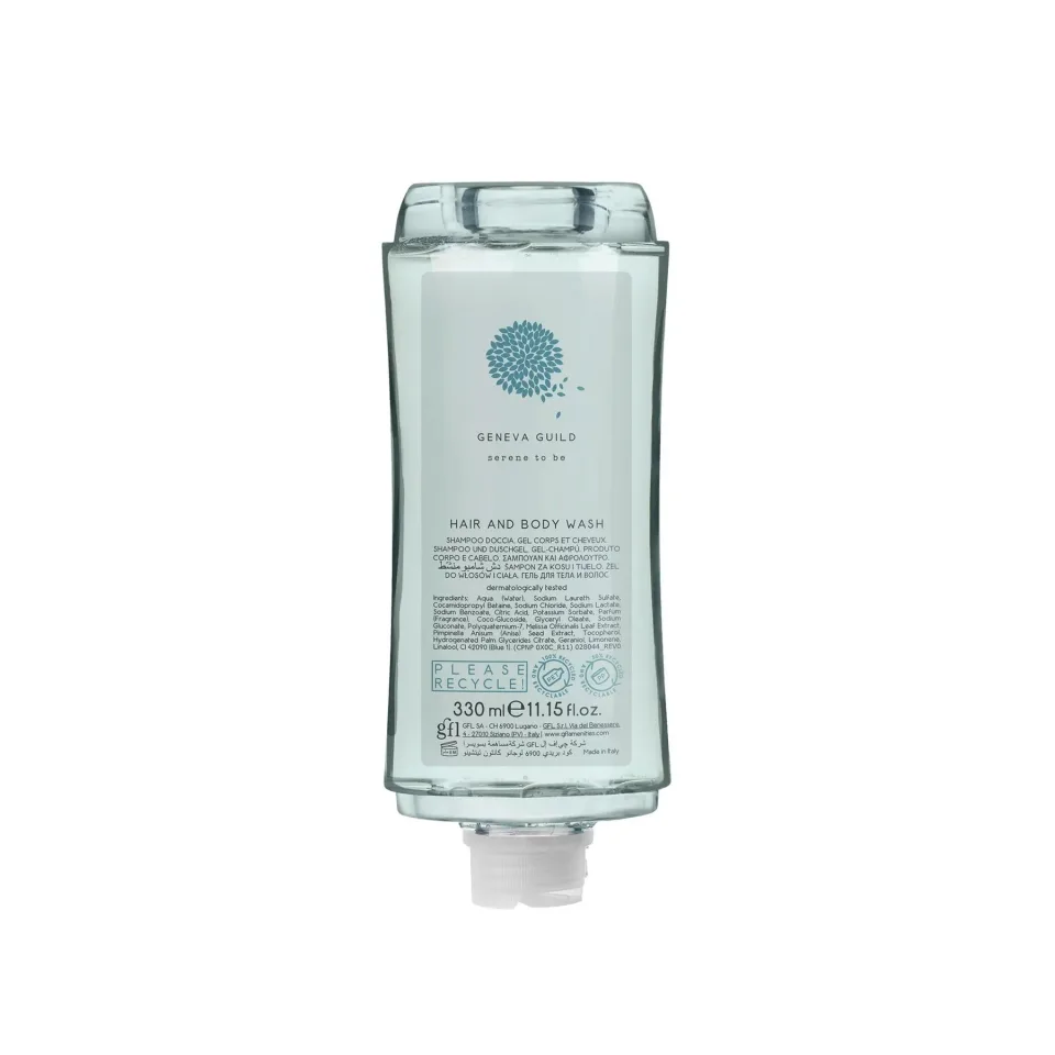 Gel de duș pentru păr GFL Cosmetics și corp Geneva, 330 ml, 6 x 20 cm