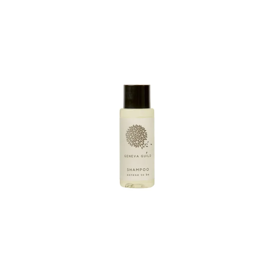 Șampon GFL Cosmetics Geneva, cu capac negru, 30 ml, 300 bucăți, 2.6 x 8 cm