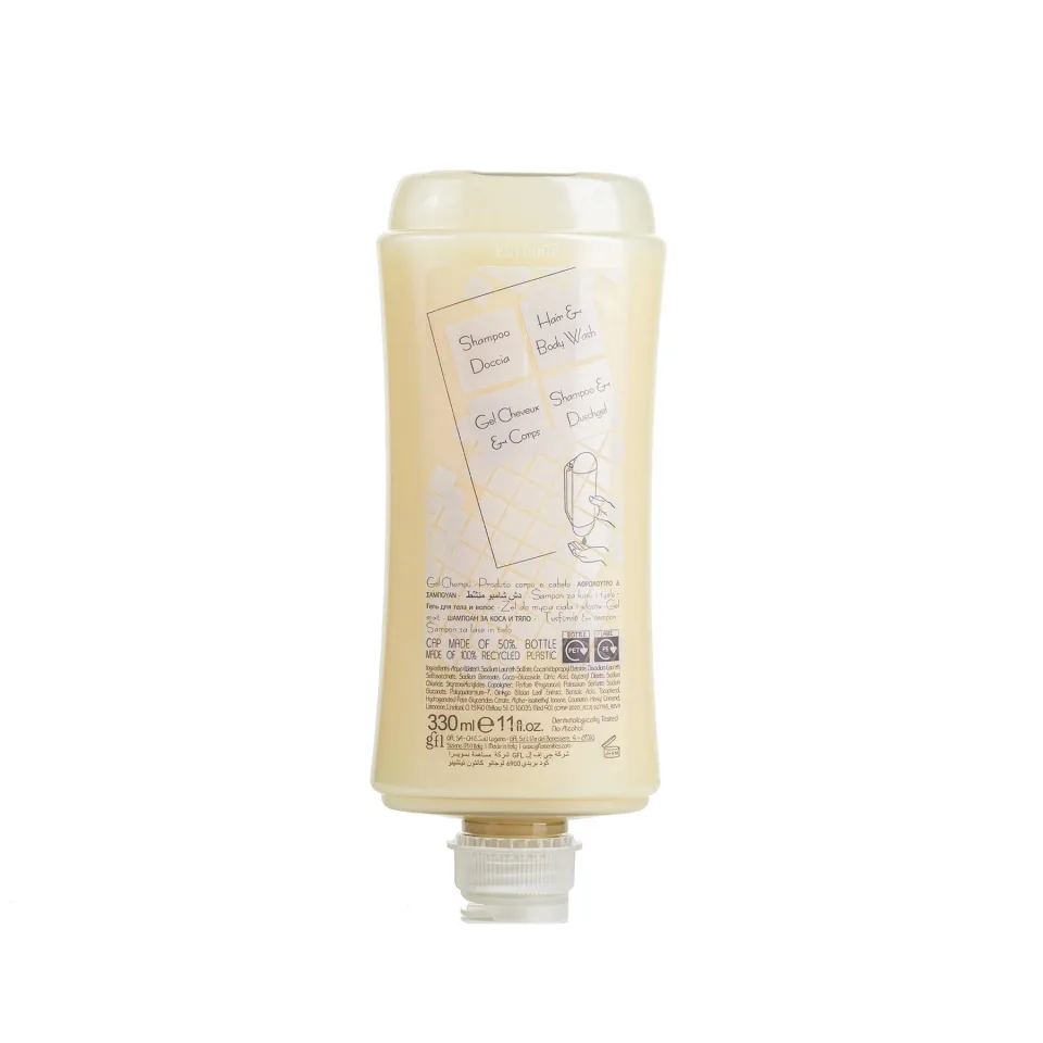 Gel de duș pentru păr GFL Cosmetics și corp Neutra, reÎncărcare pentru dozator, 330 ml, 7 x 17.7 cm