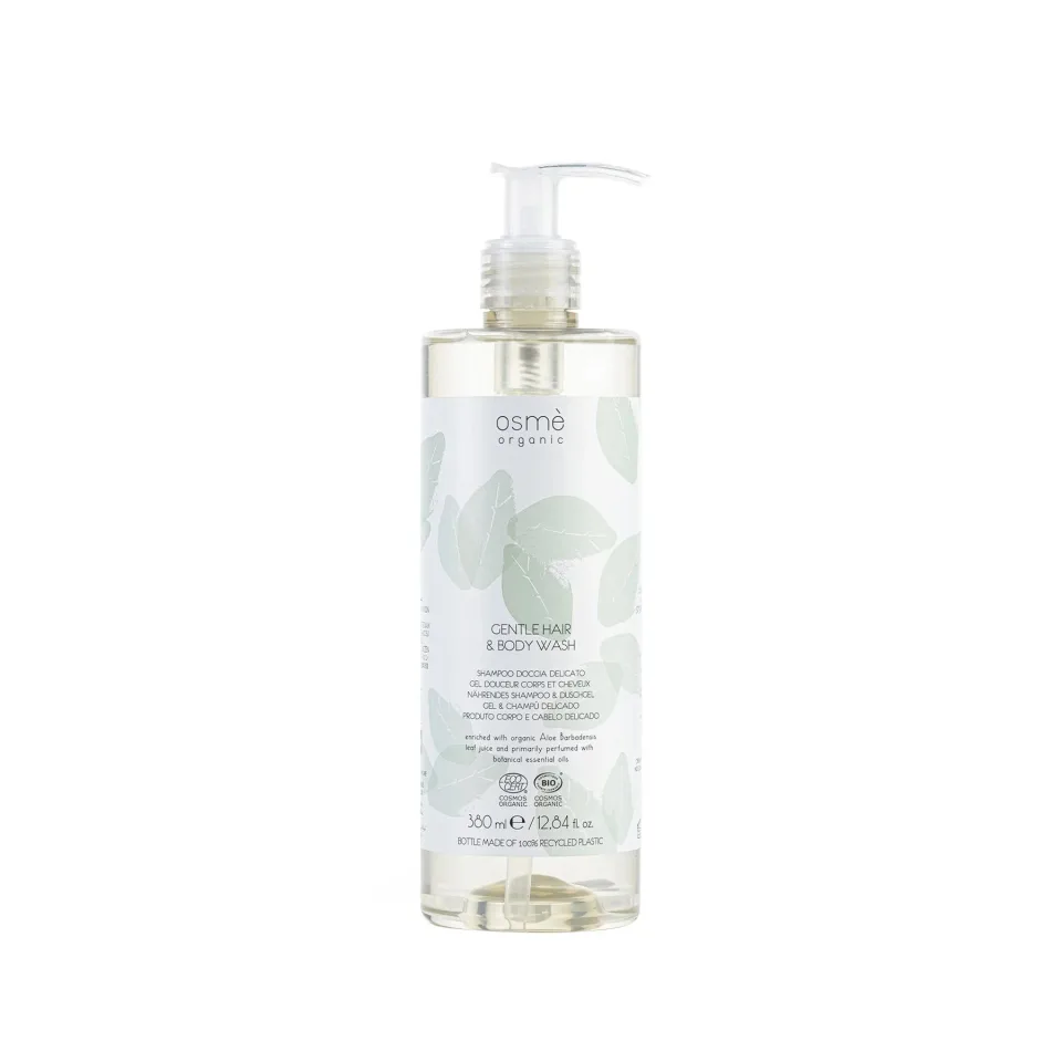 Gel de duș pentru păr GFL Cosmetics și corp Osme, cu pompă, sigilat, 380 ml, 6 x 20 cm