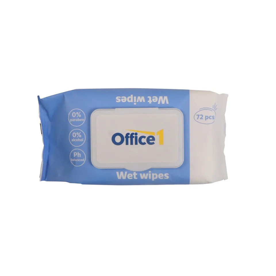 Șervețele umede Office 1, cu capac, 72 bucăți