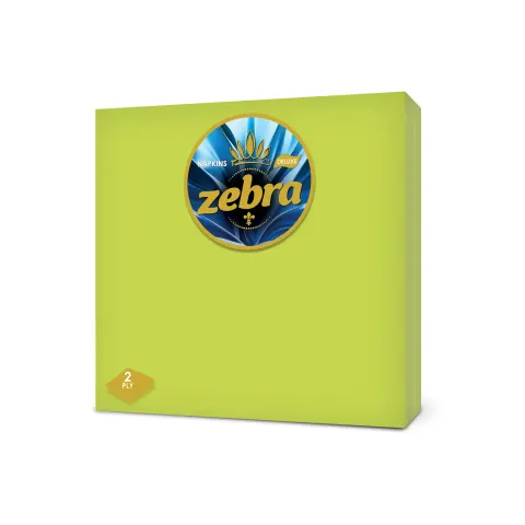 Șervețele Zebra Deluxe, 2 straturi, 33 x 33 cm, verde, 35 buc
