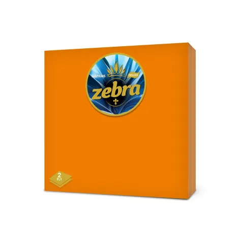 Șervețele Zebra Deluxe, 2 straturi, 33 x 33 cm, portocaliu, 35 buc