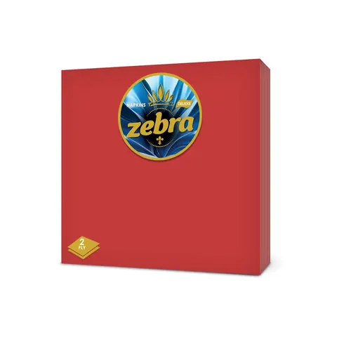 Șervețele Zebra Deluxe, 2 straturi, 33 x 33 cm, roșu, 35 buc.