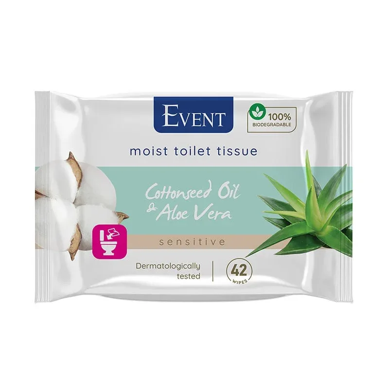 Event șervețele umede pentru toaletă, ulei de bumbac & aloe, 42 foi