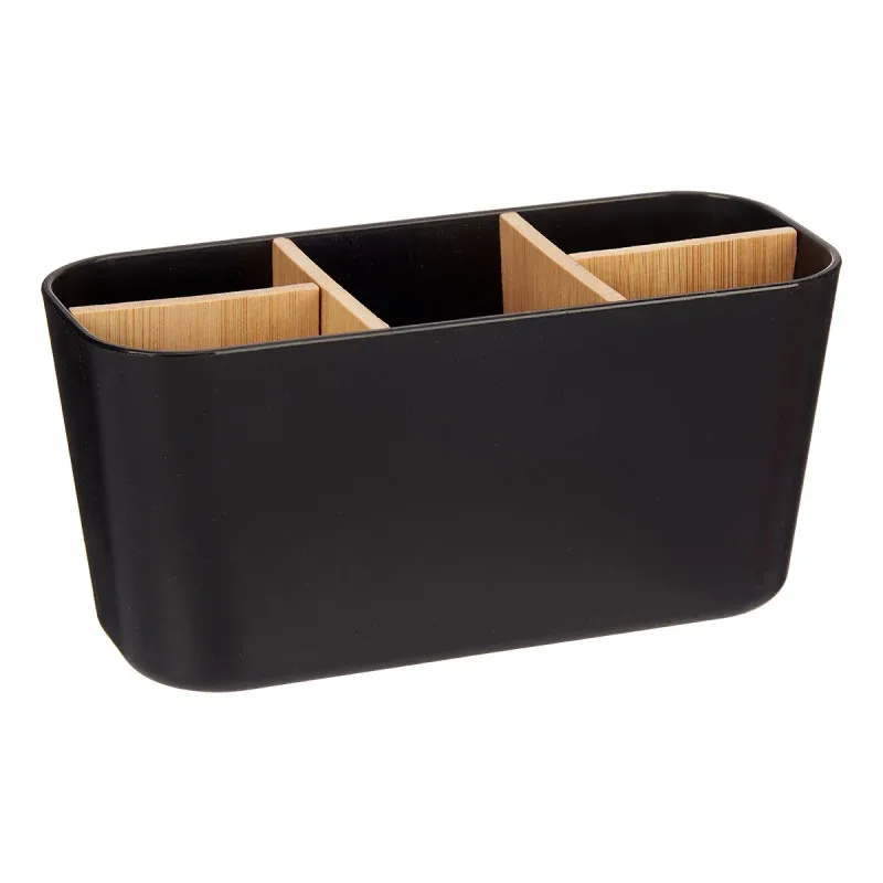 Organizer Berilo, cu 5 compartimente, bambus, negru