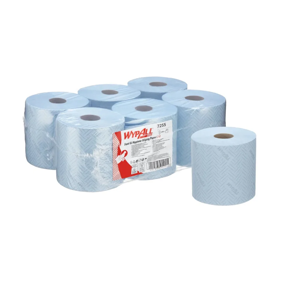 Prosoape pentru curățare Kimberly-Clark WypAll L10 7255 Centrefeed, pe rolă, 38 x 19.5 cm, 800 foi, albastru, 6 buc.