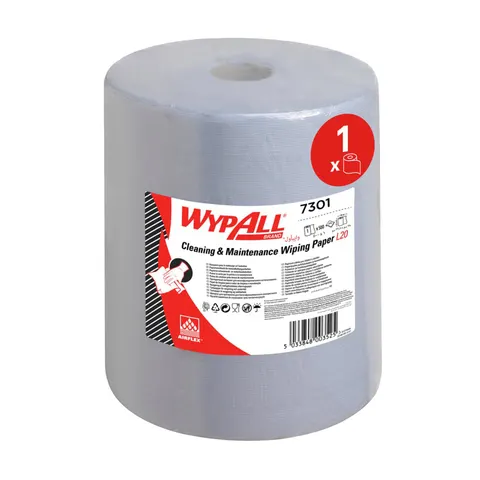 Prosoape pentru curățare Kimberly-Clark WypAll L20 7301, pe rolă, 38 x 32.5 cm, 500 foi, albastru
