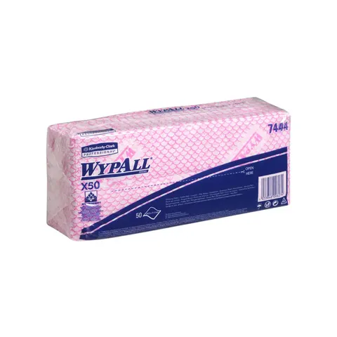 Prosop Kimberly-Clark WypAll X50 7444, 41.8 x 24.7 cm, roșu, 50 bucăți