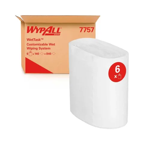 Șervețele pentru curățare Kimberly-Clark Kimtech Wettask DS Wipers 7757, 140 scurte, albe