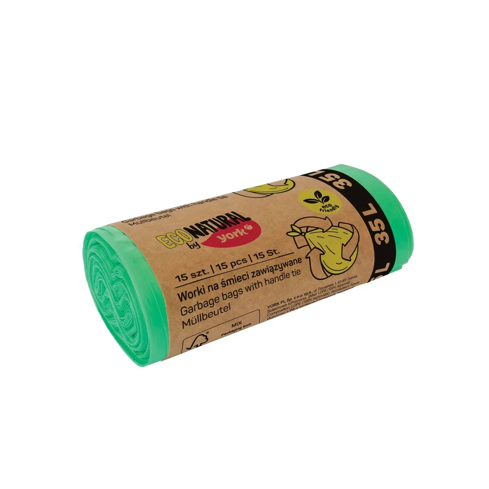 Pungi pentru gunoi York Eco Natural, cu sfoară, 35 L, nr. 15